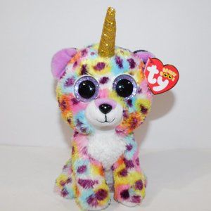 TY Beanie Boos 6" Giselle Unicorn Rainbow Leopard Gold Horn Plush Stuffed  NWT